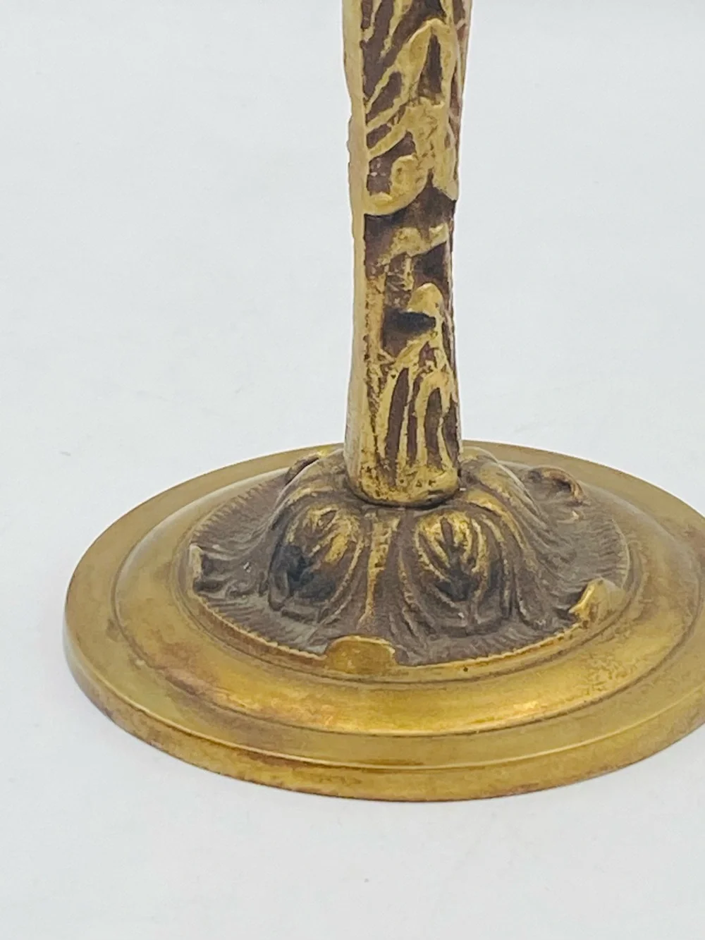 Vintage Solid Brass Decorative Pedestal Compote Lotus Design Stunning Decor